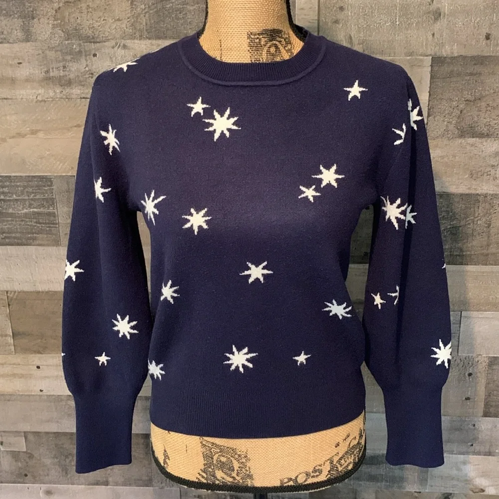 Free Assembly Navy Blue Star Sweater - Picture 1 of 16